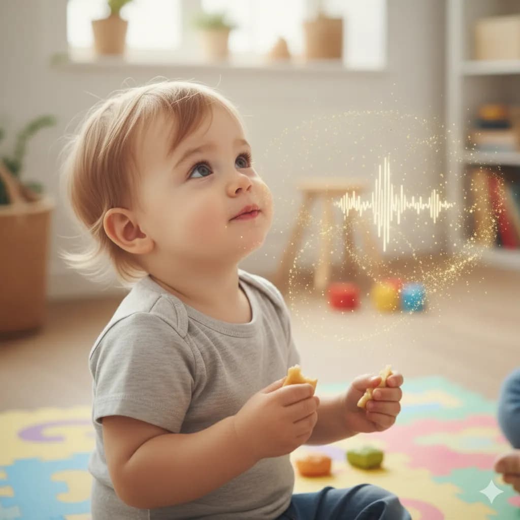 A therapist guiding a child through a developmental activity