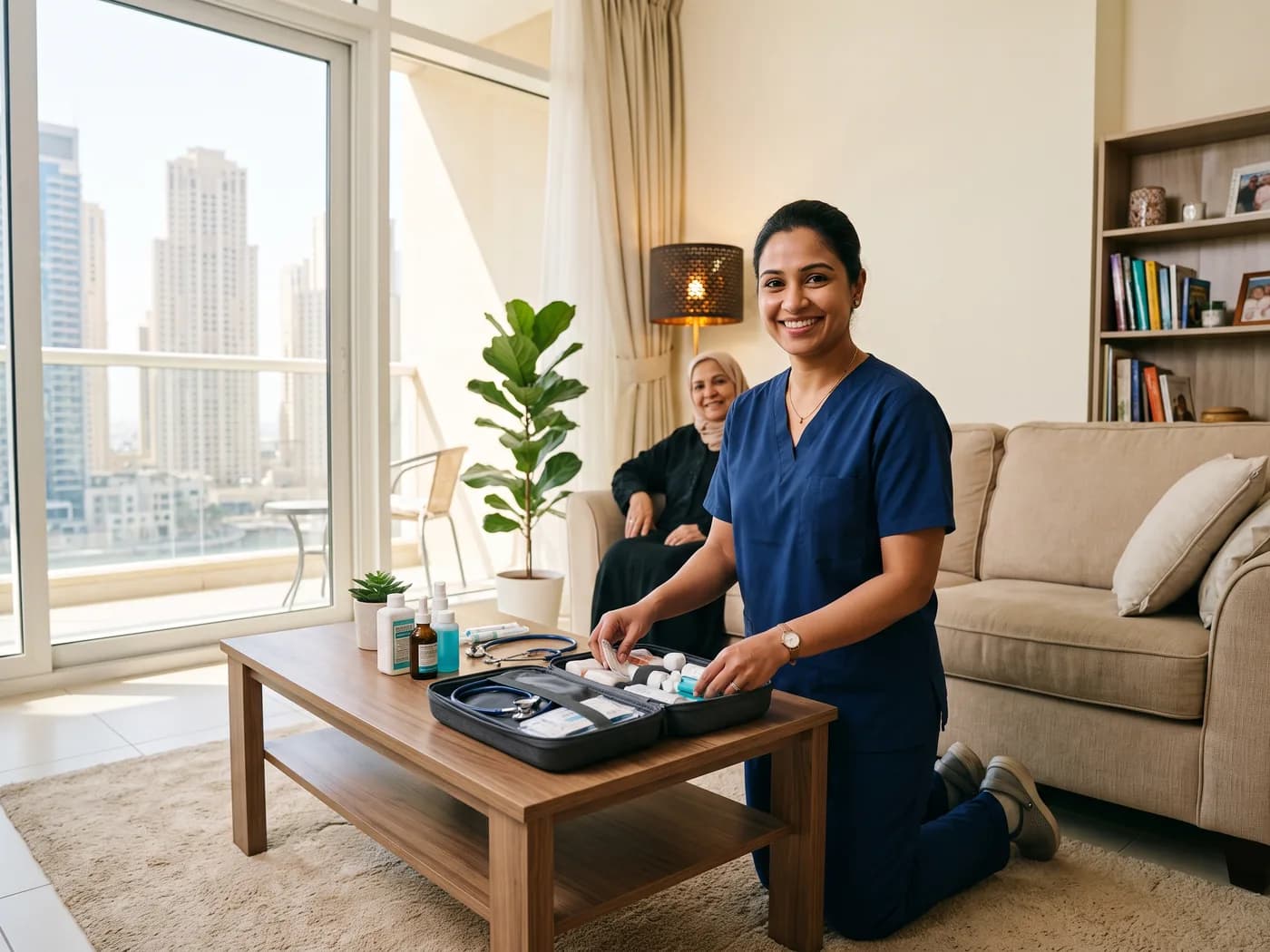 A Compass Medcare nurse after a home visit